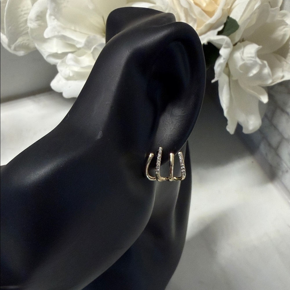 Elegant Gold and Silver Hoop Earrings